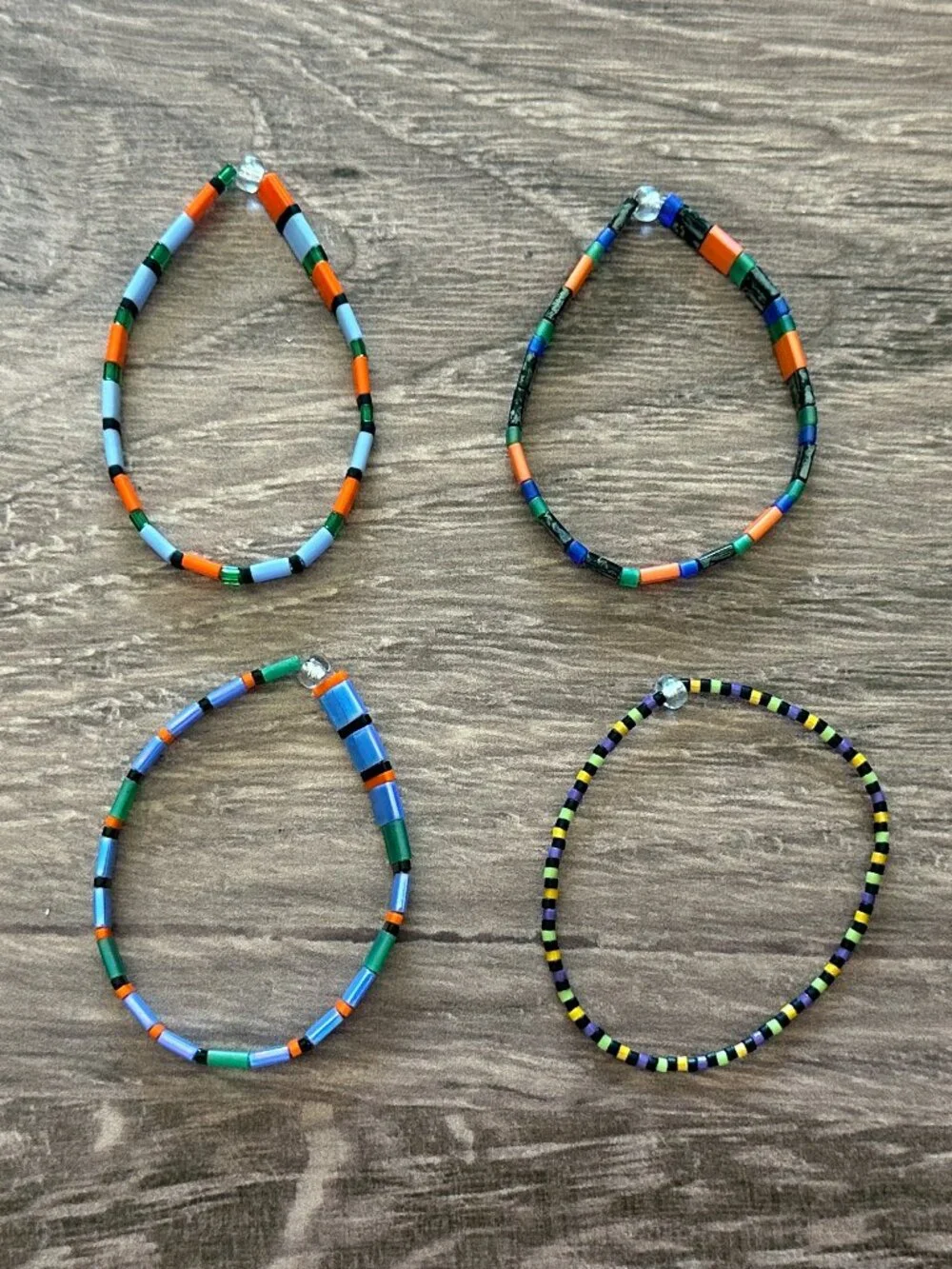 NEW Set of FOUR (4) Handmade Stretch Bracelets Halloween-Child Size